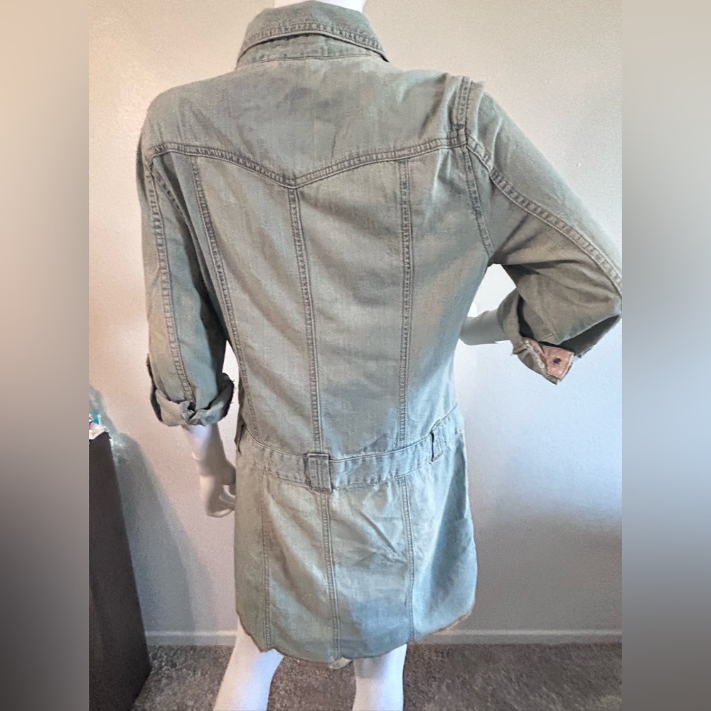 Joie Soft Denim Drop Waist Button Down Dress - image 4